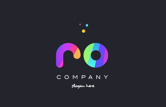 ro r o  colored rainbow creative colors alphabet letter logo icon