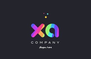 xa x a  colored rainbow creative colors alphabet letter logo icon
