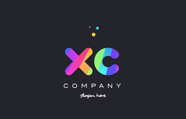 xc x c  colored rainbow creative colors alphabet letter logo icon