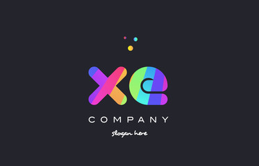xe x e  colored rainbow creative colors alphabet letter logo icon