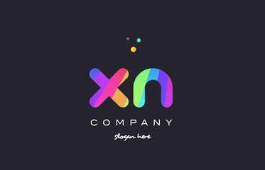 xn x n  colored rainbow creative colors alphabet letter logo icon