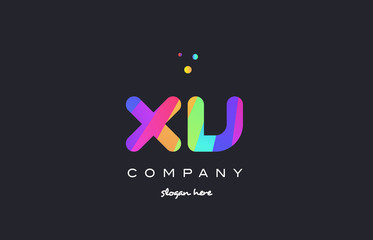 xv x v  colored rainbow creative colors alphabet letter logo icon