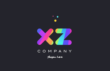 xz x z  colored rainbow creative colors alphabet letter logo icon