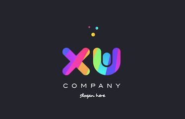 xw x w  colored rainbow creative colors alphabet letter logo icon