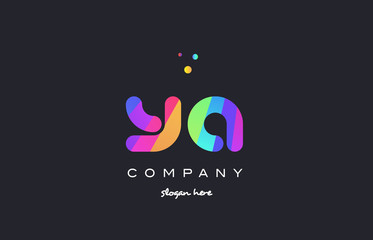 ya y a  colored rainbow creative colors alphabet letter logo icon