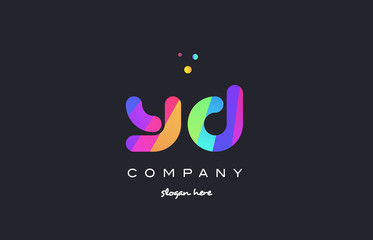 yd y d  colored rainbow creative colors alphabet letter logo icon