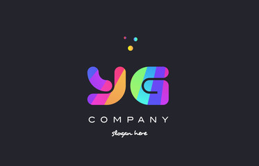 yg y g  colored rainbow creative colors alphabet letter logo icon