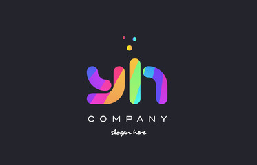 yh y h  colored rainbow creative colors alphabet letter logo icon