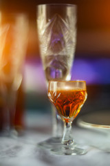 Served dinner table in a restaurant