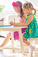 Little girls drawing