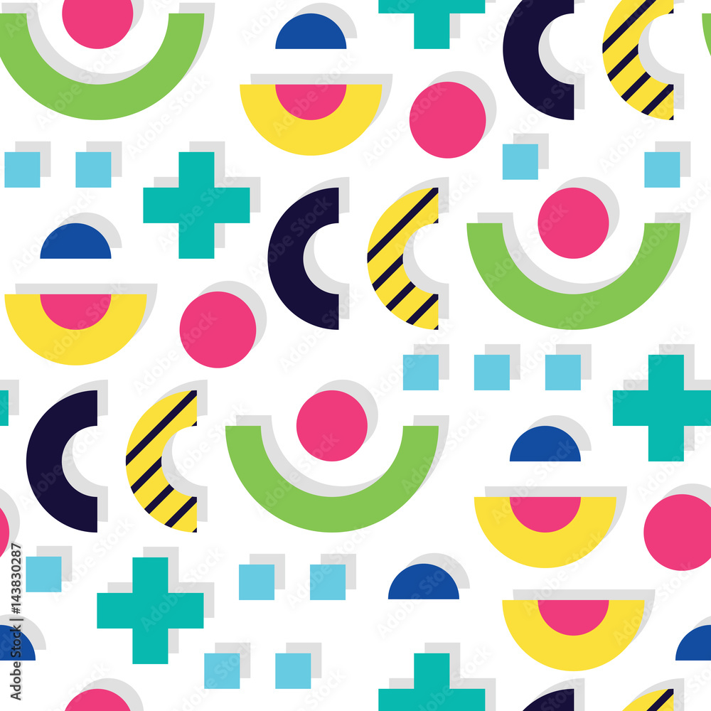 Poster seamless pattern in 90 80 style