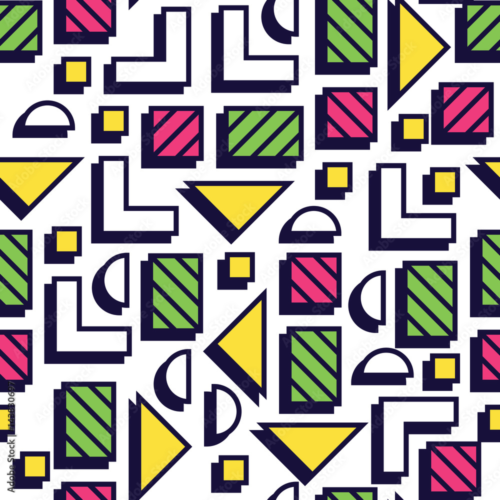 Poster seamless pattern in 90 80 style