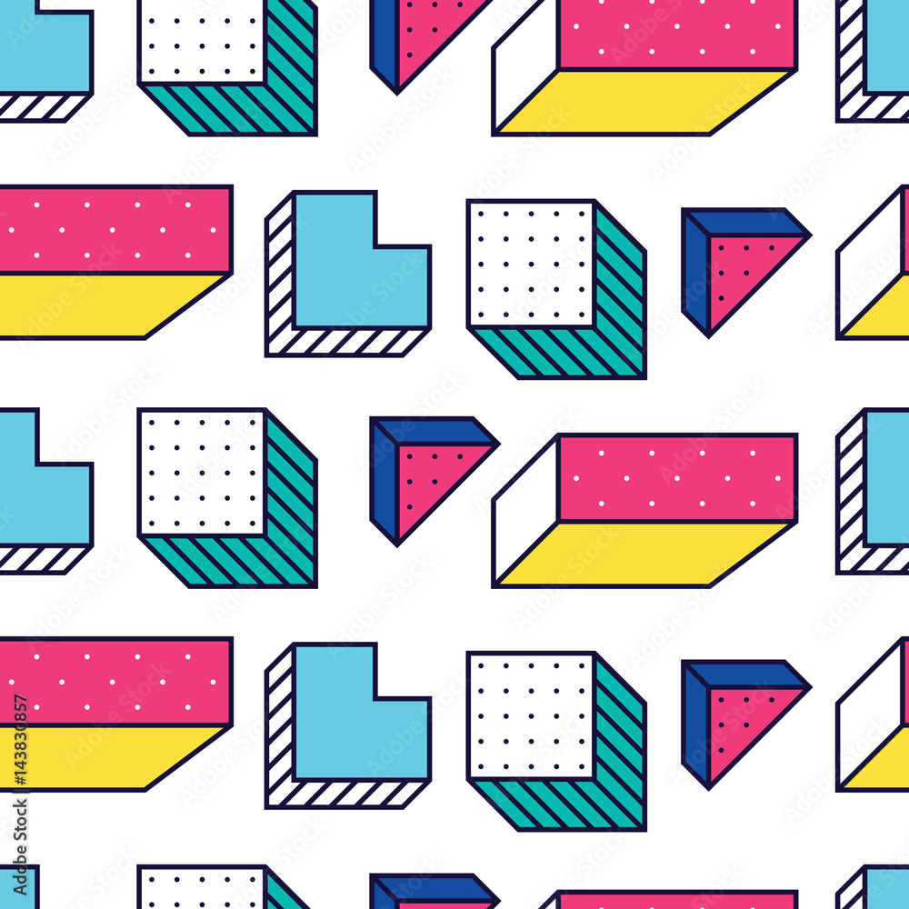 Poster seamless pattern in 90 80 style