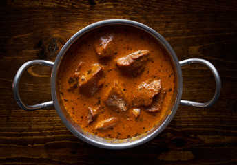 lamb tikka masala in balti dish flat lay compositon © Joshua Resnick