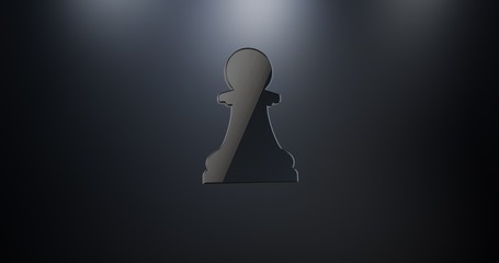 Chess Pawn Black 3d Icon