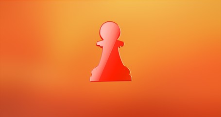 Chess Pawn Red 3d Icon