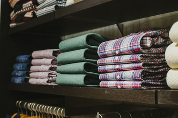 Men shirts in a clothing store