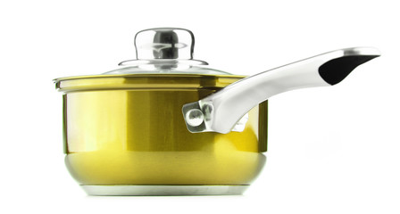 Steel pot isolated on white background