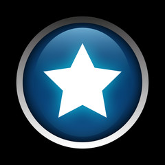 Star icon on a circle isolated on a black background