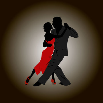 Tango. Dancing couple: man and woman
