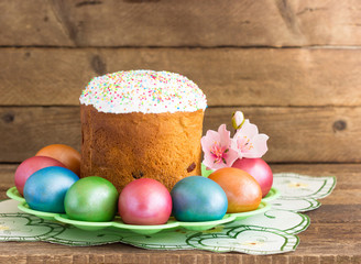 Easter cake and easter egg.