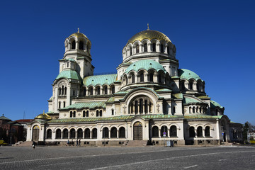 Fototapeta na wymiar Aleksandar Nevski Cathedral in the center of Sofia, Bulgaria.