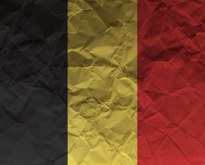 Belgium Crumpled paper Textured Flag