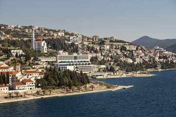 Fototapeta na wymiar Town Neum in Bosnia and Herzegovina in Malostonski bay on Adriatic sea