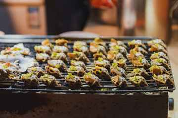 Street food in a chinese market in Yangshuo, China.