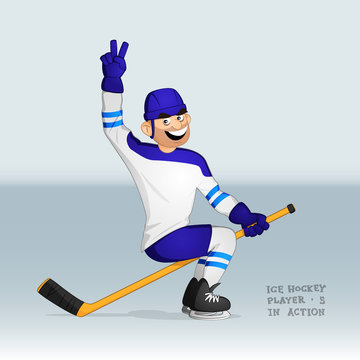 ice hockey player riding the stick