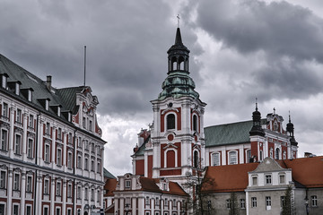 Fototapeta premium Baroque Catholic Church and monastery in Poznan in Poland.