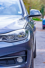 Headlights and mirrors from a car