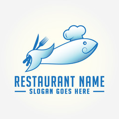 Fish restaurant logo. Vector and illustration.