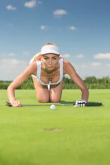Fotobehang Gorgeous female golf player © Nestor