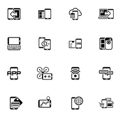 Flat Design Mobile Devices and Services Icons Set.