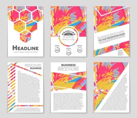 Obraz premium Abstract vector layout background set. For art template design, list, front page, mockup brochure theme style, banner, idea, cover, booklet, print, flyer, book, blank, card, ad, sign, sheet,, a4.