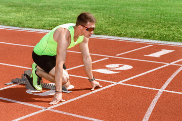 Obraz premium Professional runner at the starting line