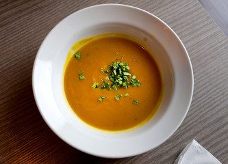 Orange pumpkin soup