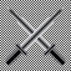 cross military knife icon.