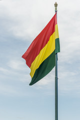 Bolivian flag fluttering
