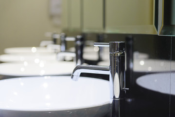 The water tap, faucet for the bathroom and kitchen mixer