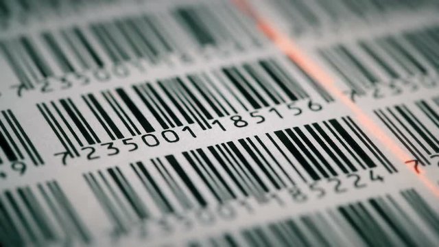 Bar code scanner scans the product code