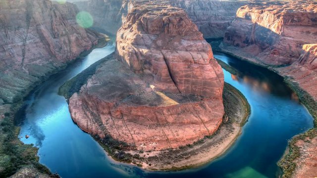 Horseshoe Bend Colorado River sunset time lapse with HDR process.