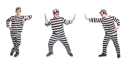 Funny prison inmate in concept