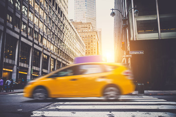 Yellow taxi in new York