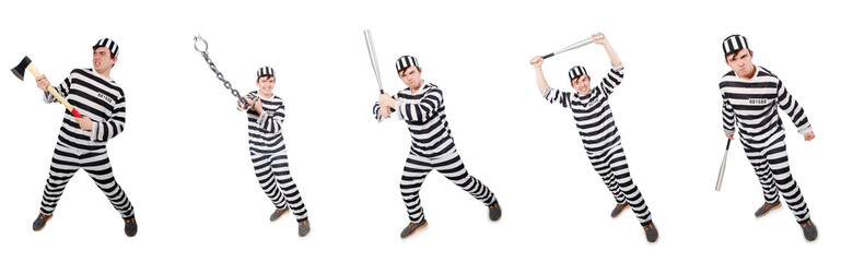 Funny prison inmate in concept