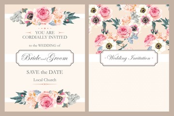 Vintage wedding invitation