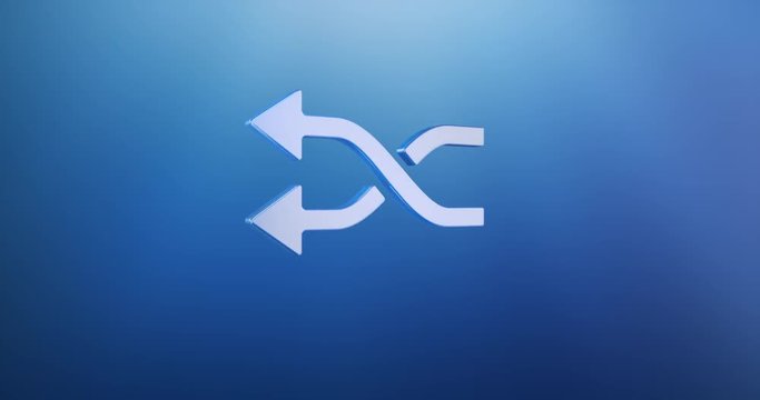 Animated Random Shuffle Blue 3d Icon Loop Modules for edit with alpha matte
