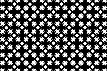 Ornament with elements of black and white colors. E