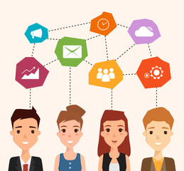 business people teamwork infographic. illustration vector flat design.